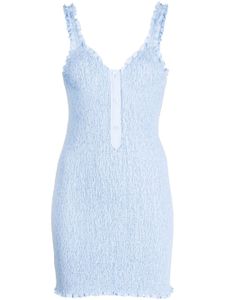 Alexander Wang robe courte en coton à fronces - Bleu