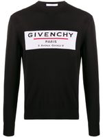 Givenchy pull à logo imprimé - Noir