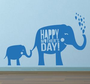 Muursticker olifanten Moederdag
