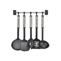 Keukengerei - met ophang stang - 6-Delig - RVS - keukenhulp set - accessoires - keukenrekje