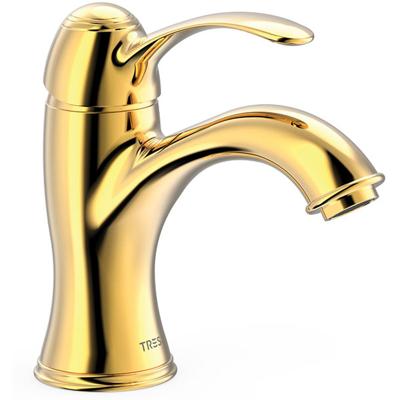 Wastafelkraan Tres Clasic | Opbouw | Mengkraan | Standaard model | 1-hendel | Vintage | 24k Goud glans