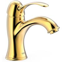 Wastafelkraan Tres Clasic | Opbouw | Mengkraan | Standaard model | 1-hendel | Vintage | 24k Goud glans