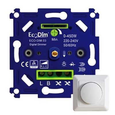 ECODIM ECO-DIM.03 DIMMER LED 0-450W RLC geschikt voor wisselschakeling