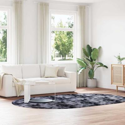 Hoogpolig vloerkleed NAVARRA 300x200 cm polyester donkergrijs