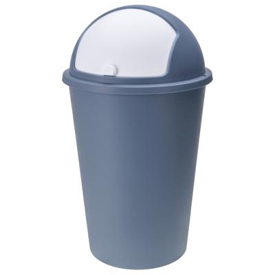 Prullenbak - blauw - met deksel - 50 liter - Vuilnisbak/afvalbak