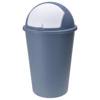 Prullenbak - blauw - met deksel - 50 liter - Vuilnisbak/afvalbak