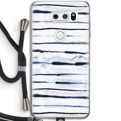 Ink Stripes: LG V30 Transparant Hoesje met koord