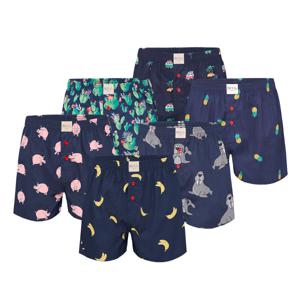 Phil & Co Phil & Co Wijde Boxershorts Heren 6-Pack Multipack met Print