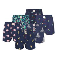 Phil & Co Phil & Co Wijde Boxershorts Heren 6-Pack Multipack met Print - thumbnail