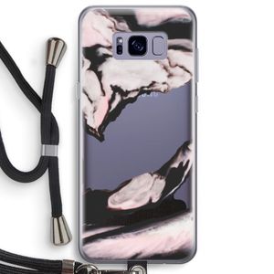 Roze stroom: Samsung Galaxy S8 Plus Transparant Hoesje met koord