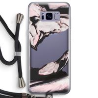 Roze stroom: Samsung Galaxy S8 Plus Transparant Hoesje met koord