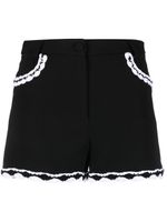 Moschino short bordé de dentelle à taille haute - Noir