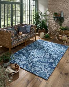Morris & Co - Sunflower Webb&apos;s Blue outdoor 427907 - 140x200 cm Vloerkleed