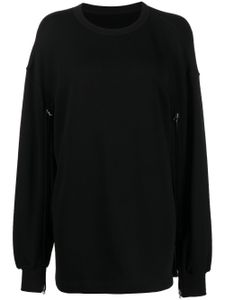 Yohji Yamamoto sweat en coton à détails de zips - Noir