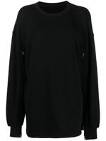 Yohji Yamamoto sweat en coton à détails de zips - Noir