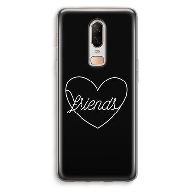 Friends heart black: OnePlus 6 Transparant Hoesje