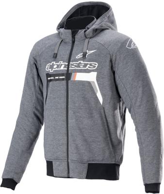 ALPINESTARS Chrome Ignition Hoodie, Motorhoodie heren, Melange-Donker Grijs-Wit