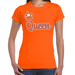 Oranje Koningsdag t-shirt - queen - dames