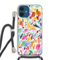 Watercolor Brushstrokes: iPhone 12 Transparant Hoesje met koord