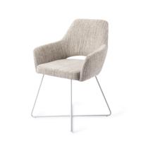 Jesper Home Eetkamerstoel 'Yanai' Cross White, kleur Caramel Grid