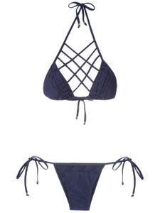 Amir Slama bikini à bretelles croisées - Bleu