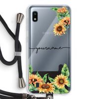 Zonnebloemen: Samsung Galaxy A10 Transparant Hoesje met koord