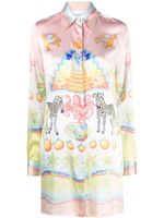 Casablanca robe-chemise en soie à imprimé graphique - Rose