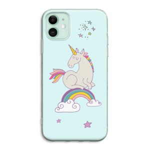 Regenboog eenhoorn: iPhone 11 Transparant Hoesje
