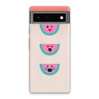 Smiley watermeloen: Google Pixel 6 Transparant Hoesje