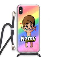 Chibi Maker man: iPhone X Transparant Hoesje met koord