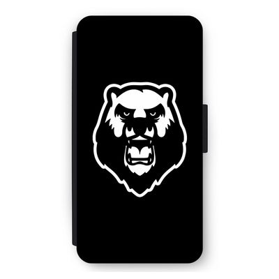 Angry Bear (black): iPhone 11 Flip Hoesje