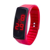 LED digitale display siliconen armband kinderen elektronische horloge (rood)