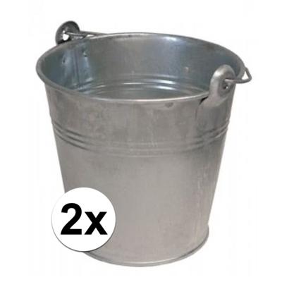 Benson Emmer / teil - 2x - van zink - met handvat - 12 liter