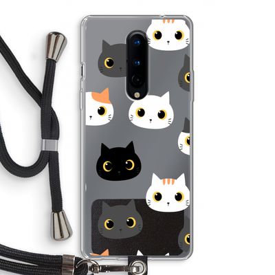 Katten: OnePlus 8 Transparant Hoesje met koord
