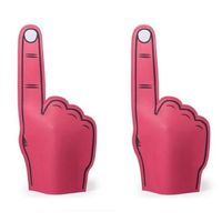 6x stuks foam handen vinger rood 25 x 50 cm supporter feestartikelen - thumbnail