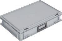 Lockweiler Kunststof koffer | L600xB400xH133 mm PP 1 greep | schuifsluiting grijs 24 l | 1 stuk - PC24-139. 224.110. 118