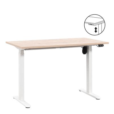 Leen Bakker - Bureau Homeworx Zit/sta Elektrisch Verstelbaar - Eikenkleur/wit - 75/118x120x70 Cm - Metaal/Hout - Beige