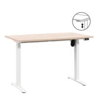 Leen Bakker - Bureau Homeworx Zit/sta Elektrisch Verstelbaar - Eikenkleur/wit - 75/118x120x70 Cm - Metaal/Hout - Beige