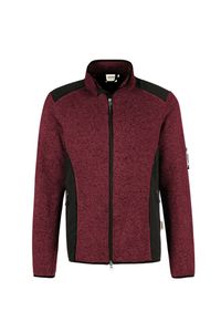 Hakro 836 Knitted fleece jacket Dawson - Mottled Burgundy - M