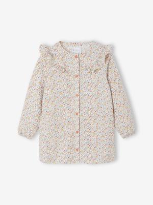 Gepersonaliseerde slabschort BERGAMOTTE met bloemen voor meisjes roze (poederkleur)