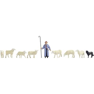 NOCH 0045748 TT Schapen en herder figuren Geverfd, Staand