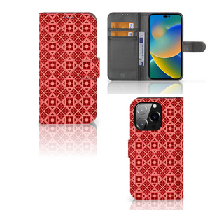 iPhone 14 Pro Telefoon Hoesje Batik Rood