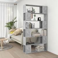 Boekenkast/kamerscherm 100x24x188 cm betongrijs