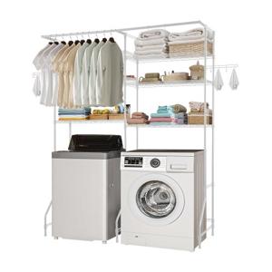 VEVOR Opbergrek boven wasmachine/droger, dubbele rij, 6 lagen, wit