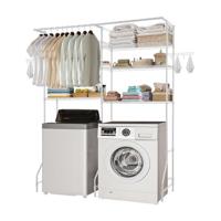 VEVOR Opbergrek boven wasmachine/droger, dubbele rij, 6 lagen, wit