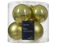 Kerstbal glas d8 cm pistache ass 6st kerst - Decoris - thumbnail