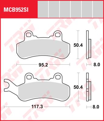 TRW Remblokken, en remschoenen voor de moto, MCB952SI
