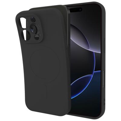 Just in CasePremium Liquid Color TPU Case Magsafe voor Apple iPhone 16 Pro Telefoonhoesje Zwart