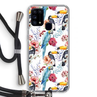 Bloemen tukan: Samsung Galaxy M31 Transparant Hoesje met koord