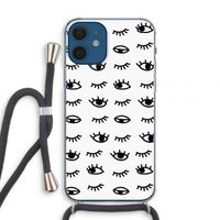 Eye pattern #2: iPhone 12 mini Transparant Hoesje met koord